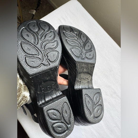 B.O.C Black Leather Mary Jane Slingback Clogs Size 7 - Picture 5 of 8